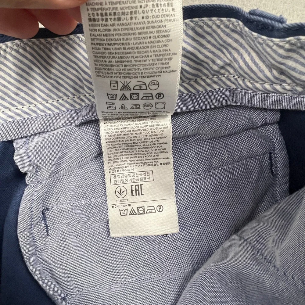 Banana Republic Emerson Shorts Mens 33 Blue Chino Cotton Casual Prep Summer